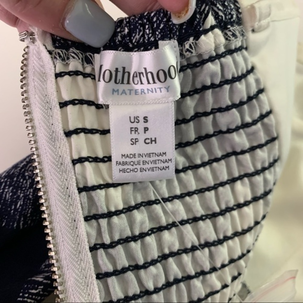 MOTHERHOOD Navy Blue & White Plaid A-Line Dress -‎ NWOT - Picture 10 of 12